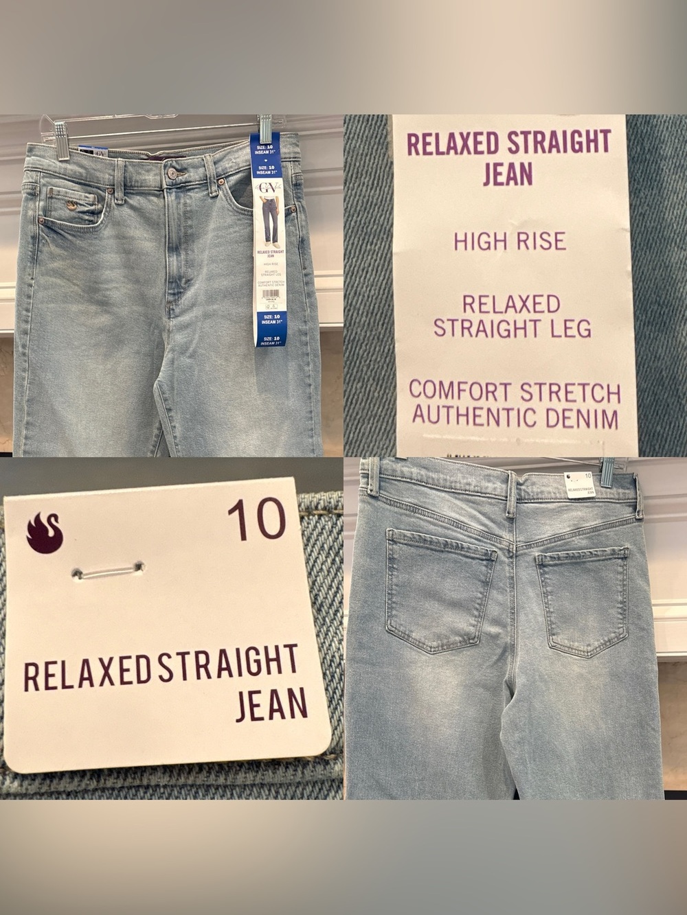 Gloria Vanderbilt Relaxed Straight High Rise Jeans